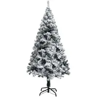 vidaXL Árbol de Navidad artificial, color blanco, 150 cm