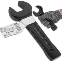 FORCEKRAFT Llave de boca plana para tirar, 41 mm, 230 mm, acero cromo-molibdeno