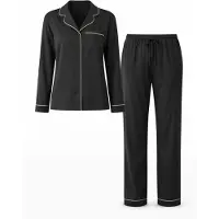 LEAFLETIC Pijama 'Women’s Nightwear Long set' negro