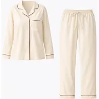 LEAFLETIC Pijama 'Women’s Nightwear Long set' crema