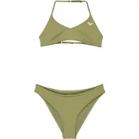 Roxy - Kid's Solid Active RG Tri Bra Set - Bikini size 14 Years, oliva