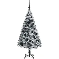 vidaXL Árbol de Navidad artificial, color blanco, 150 cm