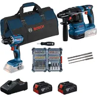 Bosch Kit De Herramientas Eléctricas Gsr18v-45+gbh18v-22+45acc+2x4.0ah+bolsa