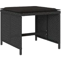 vidaXL Juego de comedor de jardín de 17 piezas con cojines, color negro, fabricado en ratán sintético