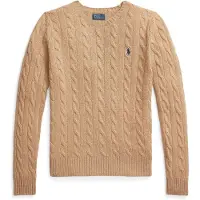 Ralph Lauren para mujer. 211971865002 Jersey de lana y cachemira marrón (M), Beige, Casual, Manga larga, outlet 2026.