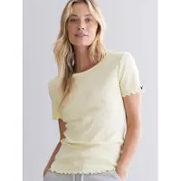 Hey Honey Camiseta 'T-Shirt Pointelle' amarillo pastel