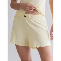 Hey Honey Pantalón de pijama 'Pointelle Shorts' amarillo pastel