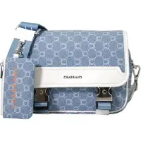 Chabrand Bolso de hombro 'Sacoche Toile Enduite Cuir Bleu' azul