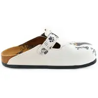 Calceo Zuecos 'Women shoes -Calceo mules with cats WCAL342' blanco