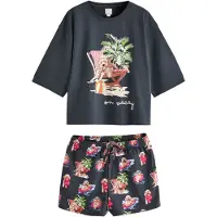 Next Pijama de pantalón corto marino / caramelo / verde / rojo