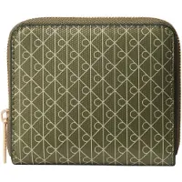 Calvin Klein Emblem Aop Square Wallet Olivine Aop Talla: OS | Billeteras Outlet | Mujer | Verde