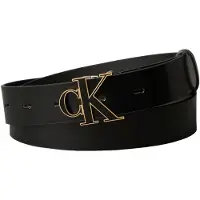 Calvin Klein Cinturón 'CK Monogram Buckle' oro / negro