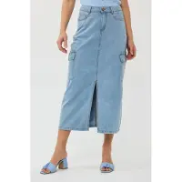 Esqualo Skirt Cargo Midi Jeans Blue Talla: 46 | Faldas Midi Outlet | Mujer | Azul