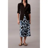 Calvin Klein Printed Satin Midi Skirt Blue Talla: 12 | Faldas Midi Outlet | Mujer | Azul