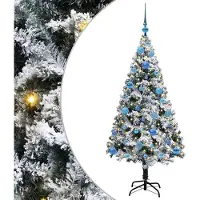 vidaXL Árbol de Navidad artificial, color blanco, 150 cm