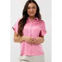 Esqualo Blouse S/slve Pocket Satin Look Rose Talla: 36 | Blusas Outlet | Mujer | Rosa