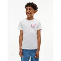 Tommy Hilfiger Camiseta 'Outline Flag Logo' blanco