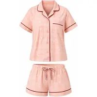 LEAFLETIC Pijama de pantalón corto 'Women’s Check Night Wear Short Set for Women' albaricique