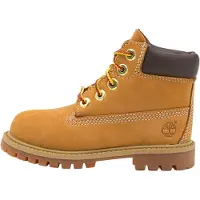 Timberland unisex para niños. TB1128097131 Botas de piel Premium 6 terproof Boot amarillo (29), Plano, Cordones, Casual, moda infantil, Timb
