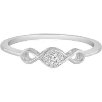 Diamant Exquis Anillo 'Ring aus 375 Weißgold mit Diamant' plata