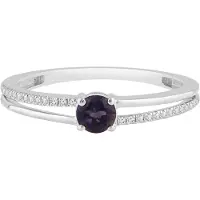 Diamant Exquis Anillo 'Ring aus 375 Weißgold mit Diamant' plata