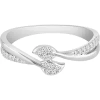 Diamant Exquis Anillo 'Ring aus 375 Weißgold mit Diamant' plata