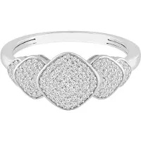 Diamant Exquis Anillo 'Ring aus 375 Weißgold mit Diamant' plata