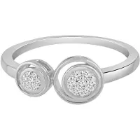 Diamant Exquis Anillo 'Ring aus 375 Weißgold mit Diamant' plata