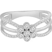 Diamant Exquis Anillo 'Ring aus 585 Weißgold mit Diamant' plata