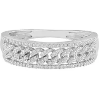 Diamant Exquis Anillo 'Ring aus 375 Weißgold mit Diamant' plata