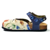Goby Sandalias 'Women shoes -Calceo sandals CEO1604 with flowers' offwhite
