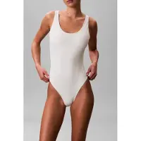Calvin Klein Scoop Back One Piece Penny Stripe W White Jade Talla: L | Bañadores Outlet | Mujer | Blanco