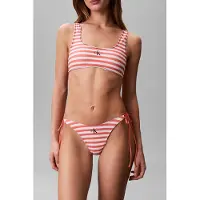 Calvin Klein Bralette Stripe Acorn Orange Talla: S | Bikinis Outlet | Mujer | Naranja