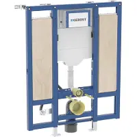 Geberit Elemente para inodoro Duofix, 1120 mm, cisterna empotrada UP de 12 cm, accesible para personas con movilidad reducida, color azul, 1 unidad.