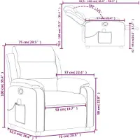vidaXL Sillón de masaje y relax, color gris claro, tapizado en tela