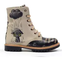 Goby Botas con cordones 'TMS102' beige / negro
