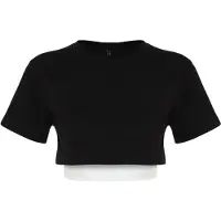 Trendyol Camiseta negro / blanco