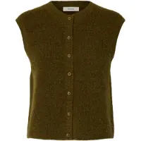 Selected Mezcla De Lana Chaleco De Punto Mujeres Marrón XXL