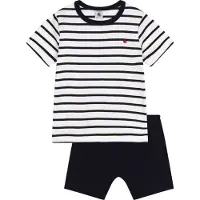 Petit Bateau Conjunto azul oscuro / blanco