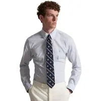 Ralph Lauren para hombre. 710B22585003 Camisa de popelina elástica Custom Fit azul (L), Casual, Algodón, Manga larga,