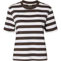 Selected Camiseta 'SLFESSENTIAL' marrón oscuro / blanco