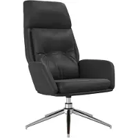 Syfax Sillón de relax de cuero auténtico negro
