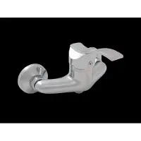 Kuchinox Batería de ducha de pared, modelo ARGO BKA 040D, acabado cromado, cuerpo de latón, cartucho cerámico de 40 mm, de un solo mando, con garantía de 5 años
