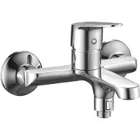 Kuchinox Batería de pared de un solo grifo, modelo Sagra, acabado cromado