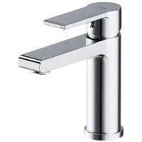Cersanit Grifo de lavabo VERSO, modelo bajo, acabado cromado, referencia S951-404, con cartucho cerámico y aireador Water Save. Ahorro de agua de hasta 6 litros por minuto.