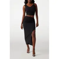 Guess Marciano GUESS Eco Aimee Jewel Drap Ski Jet Black A996 Talla: XL | Faldas Maxi Outlet | Mujer | Negro