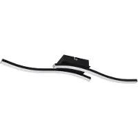 TRIO Lámpara de techo LED - Negra - Metal - 9 x 56 cm