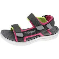 Beppi Sandalias antracita / verde claro / fucsia