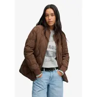 Superdry para mujer. W5012192A Chaqueta acolchada Onion Quilt Liner marrón (M), Casual, Nylon reciclado, outlet 2026.