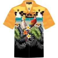 Hawaiihemdshop.de Camisa 'Hawaiihemd "Golden Parrots"' dorado